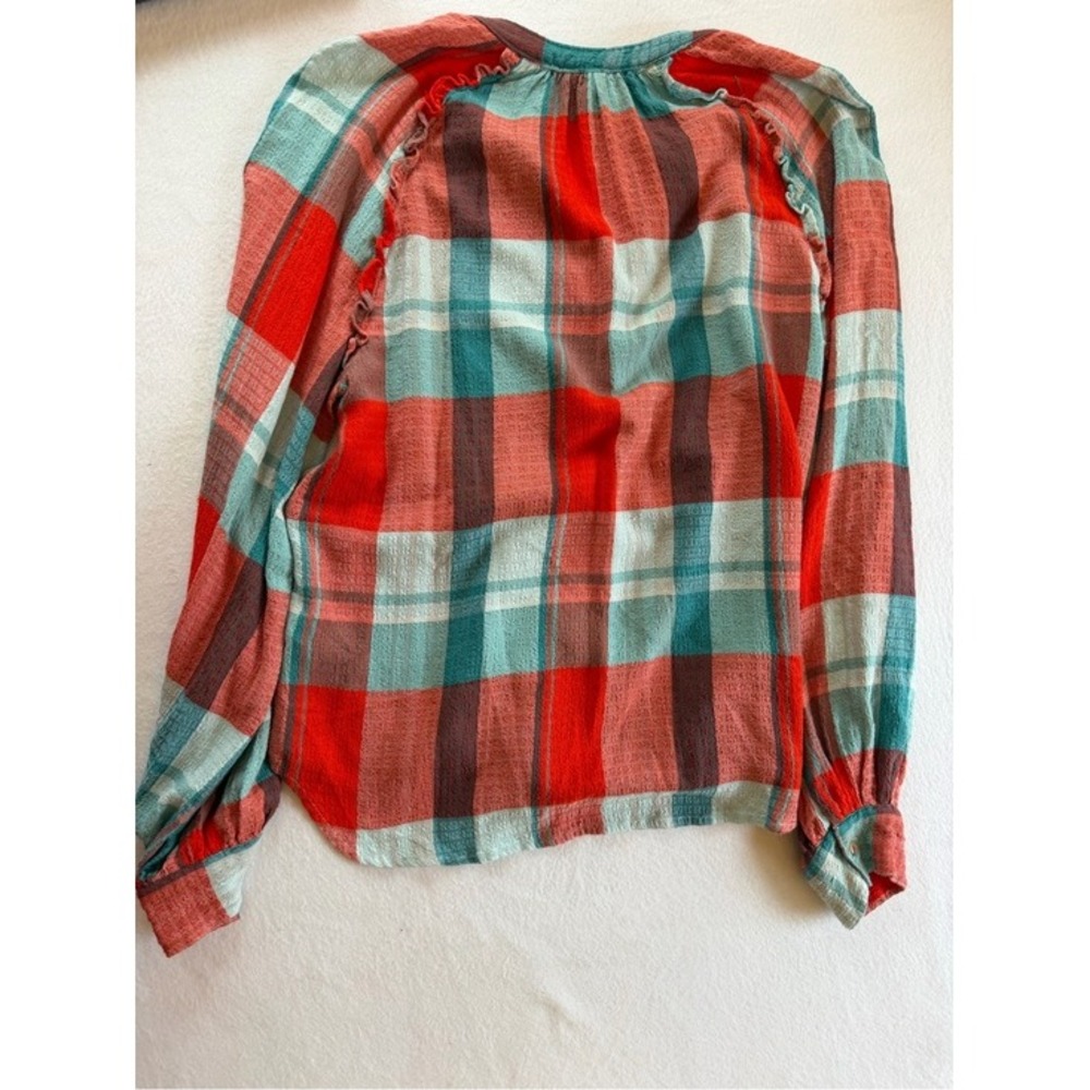 Pilcro Plaid Button-Front Shirt - Red & Blue size M - Picture 7 of 9
